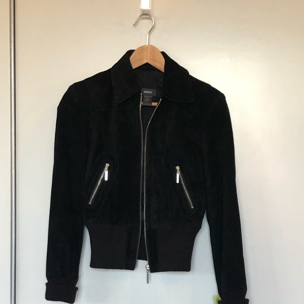 Black Suede Zip Up Jacket